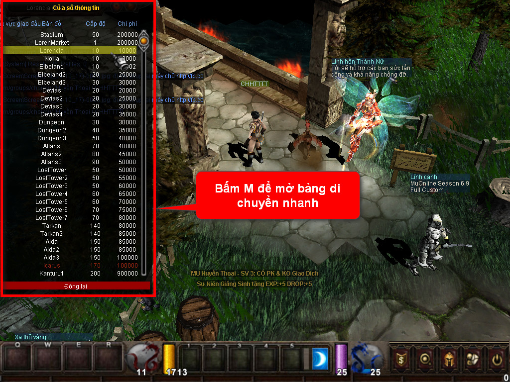 Chức năng chính của Game MU Phục Sinh